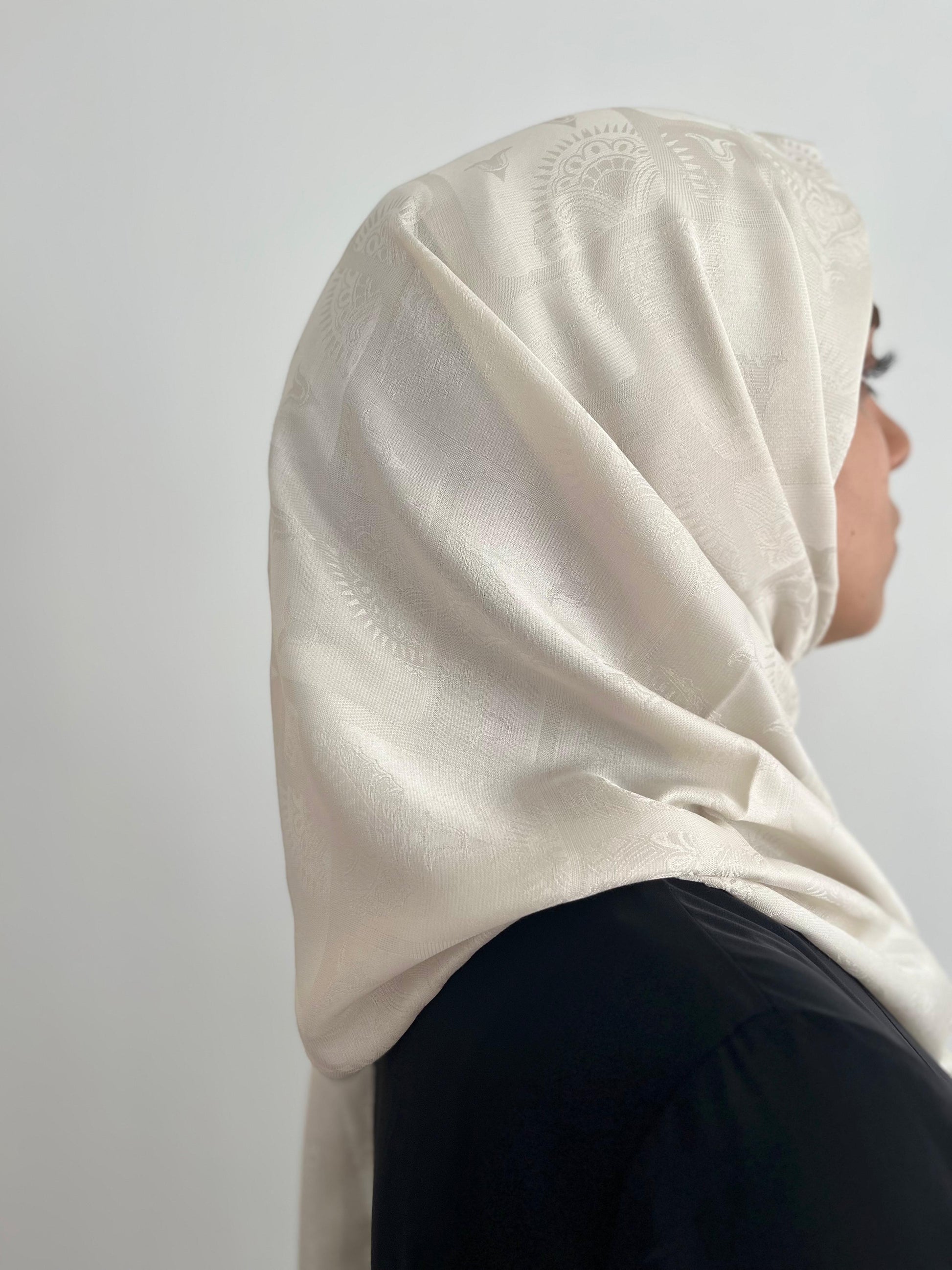 Rug Desen Viskon Şal Krem