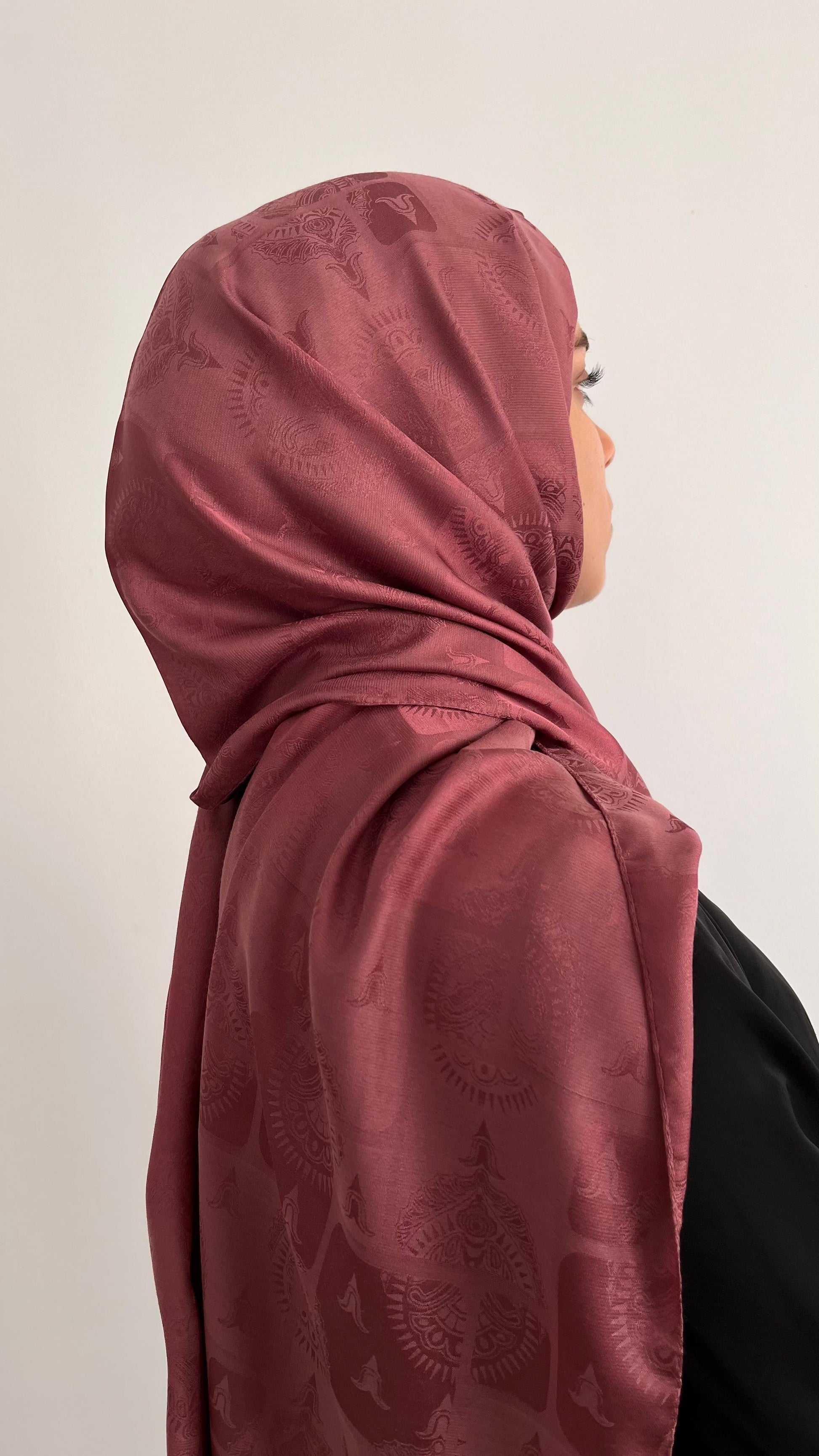 Rug Desen Viskon Şal Mürdüm