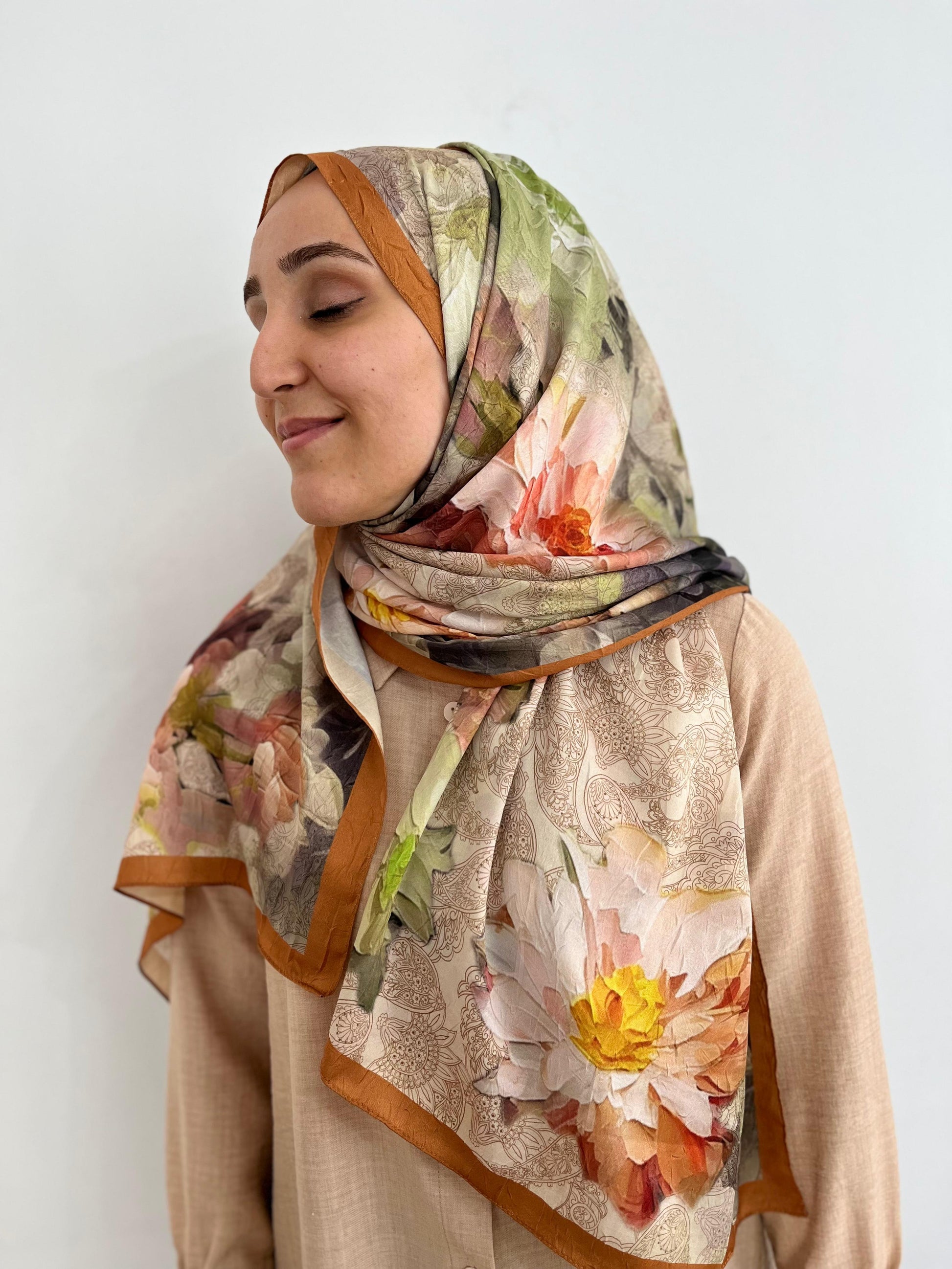 Flower Desen İpeksi Şal