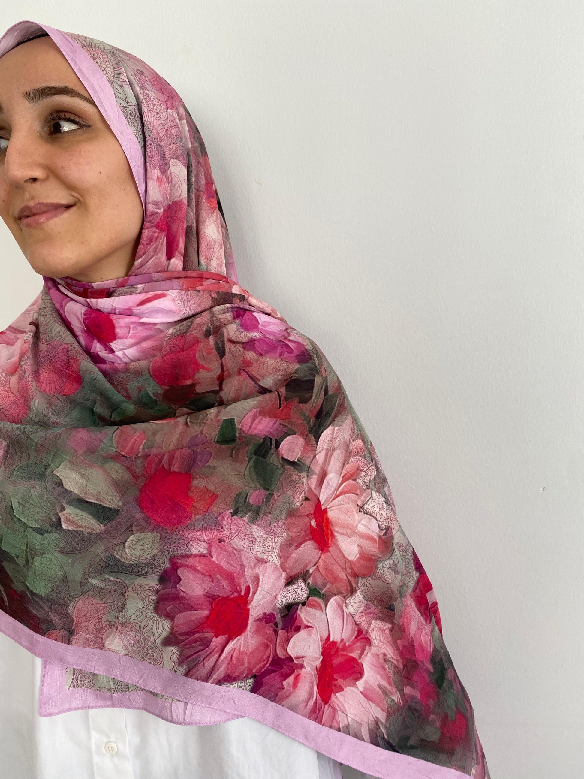 Flower Desen İpeksi Şal