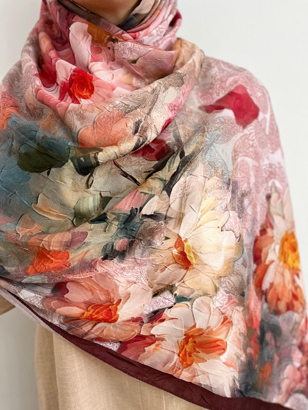 Flower Desen İpeksi Şal