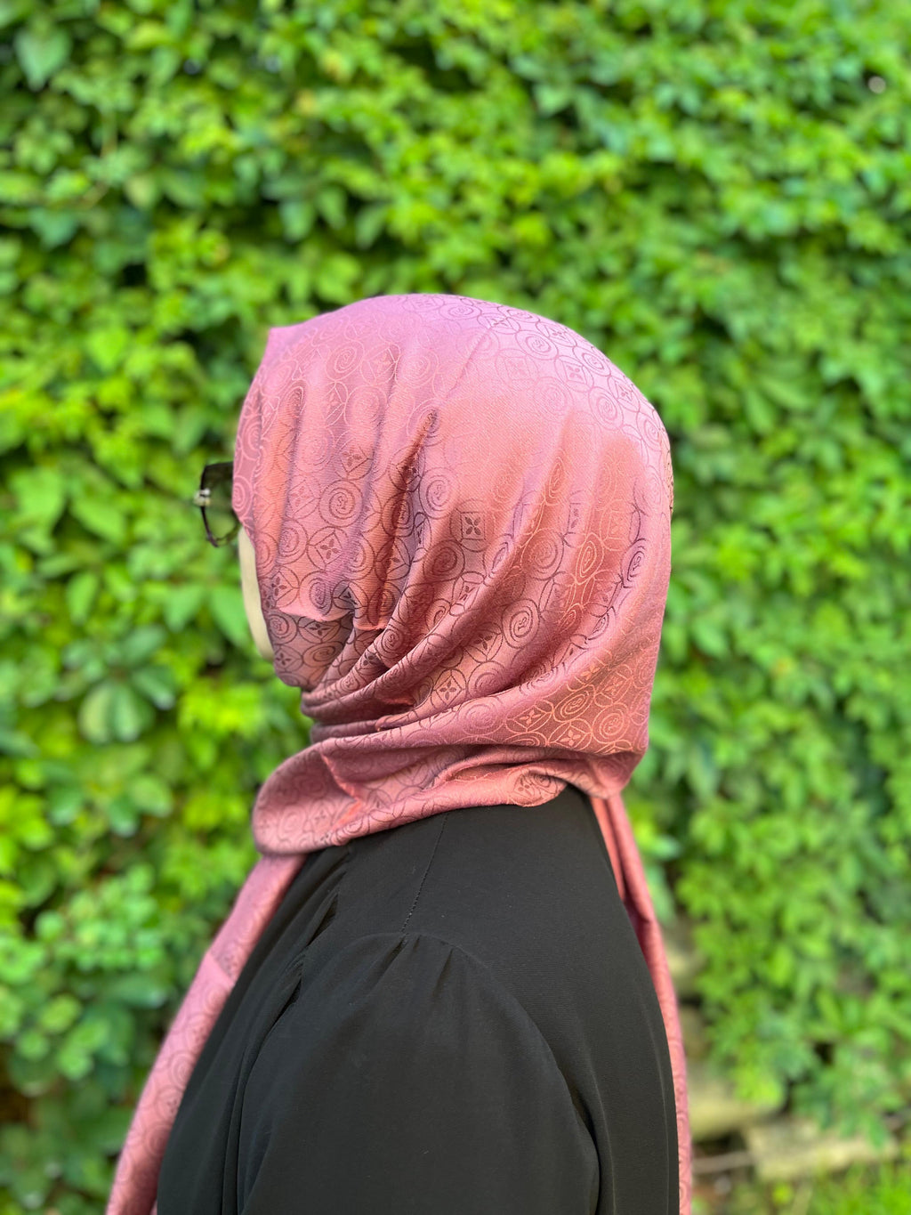 Oval Desen Viskon Şal Fusya