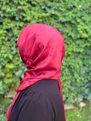 Rug Desen Viskon Şal Kırmızı