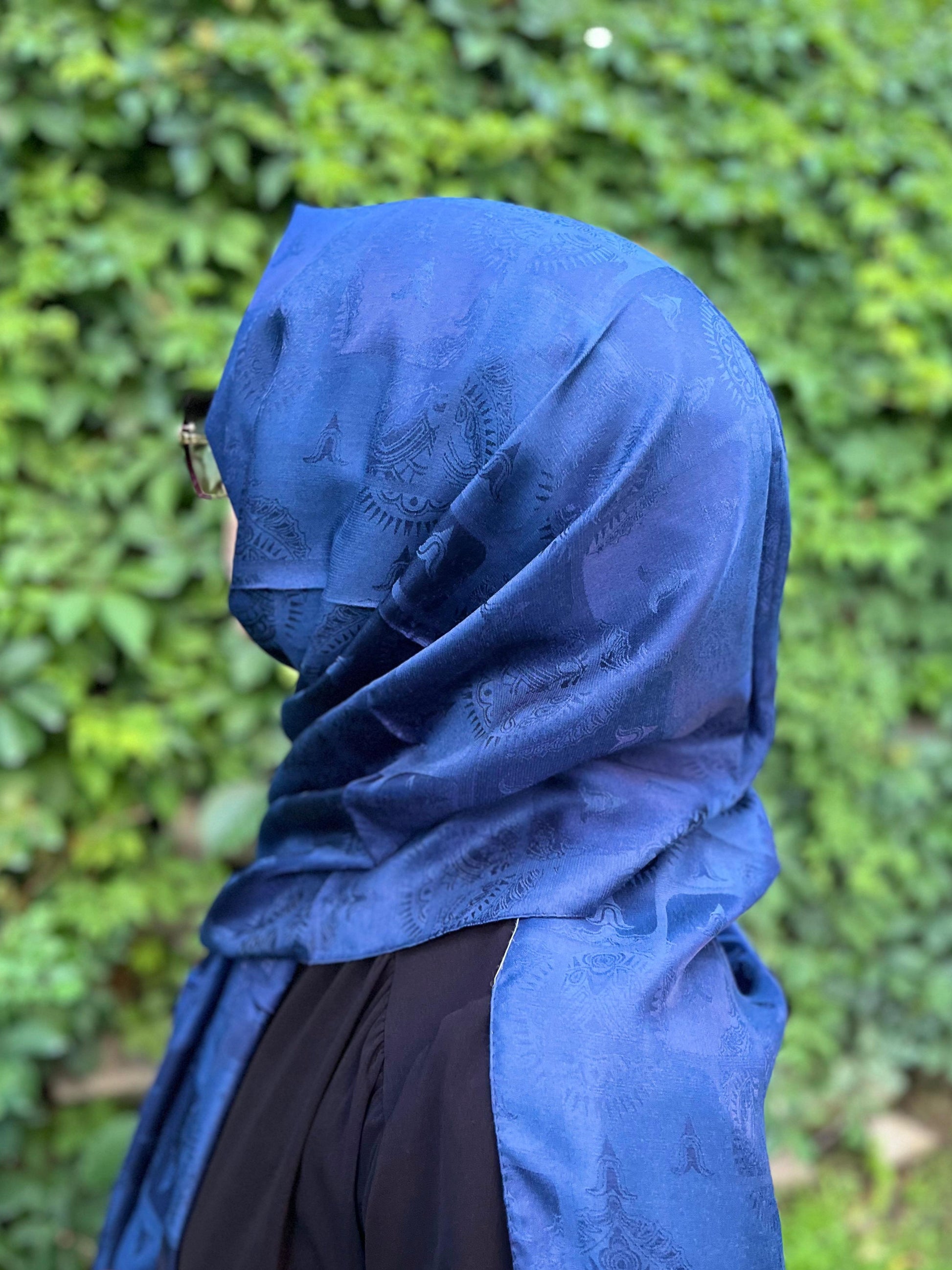 Rug Desen Viskon Şal Lacivert