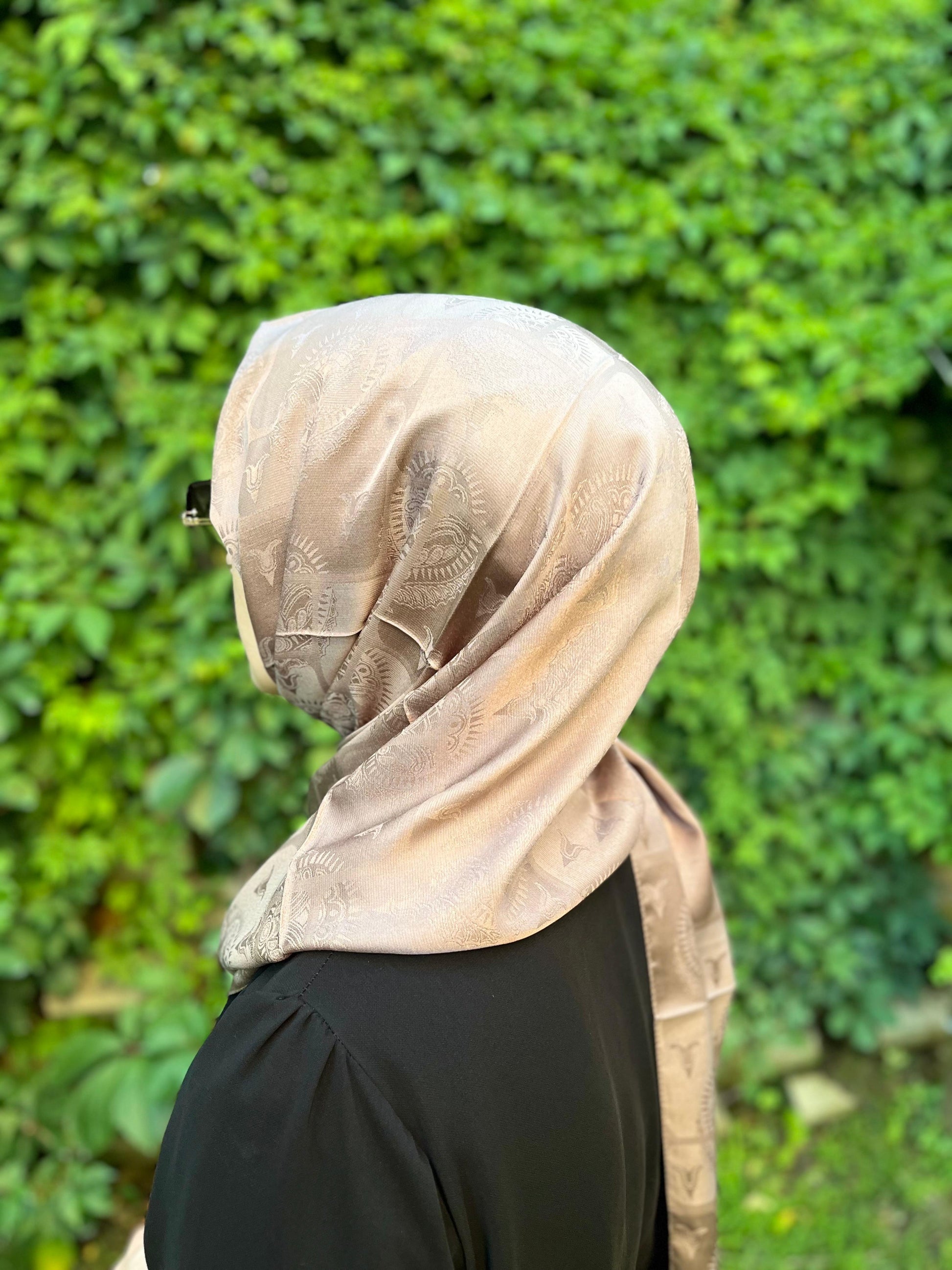 Rug Desen Viskon Şal Sütlü Kahve
